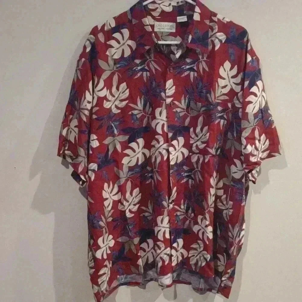 Men's Crossings tropical button down shirt‎ size Xlarge